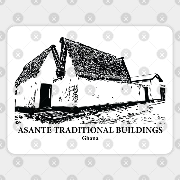 Asante Traditional Buildings - Ghana Magnet by Lakeric